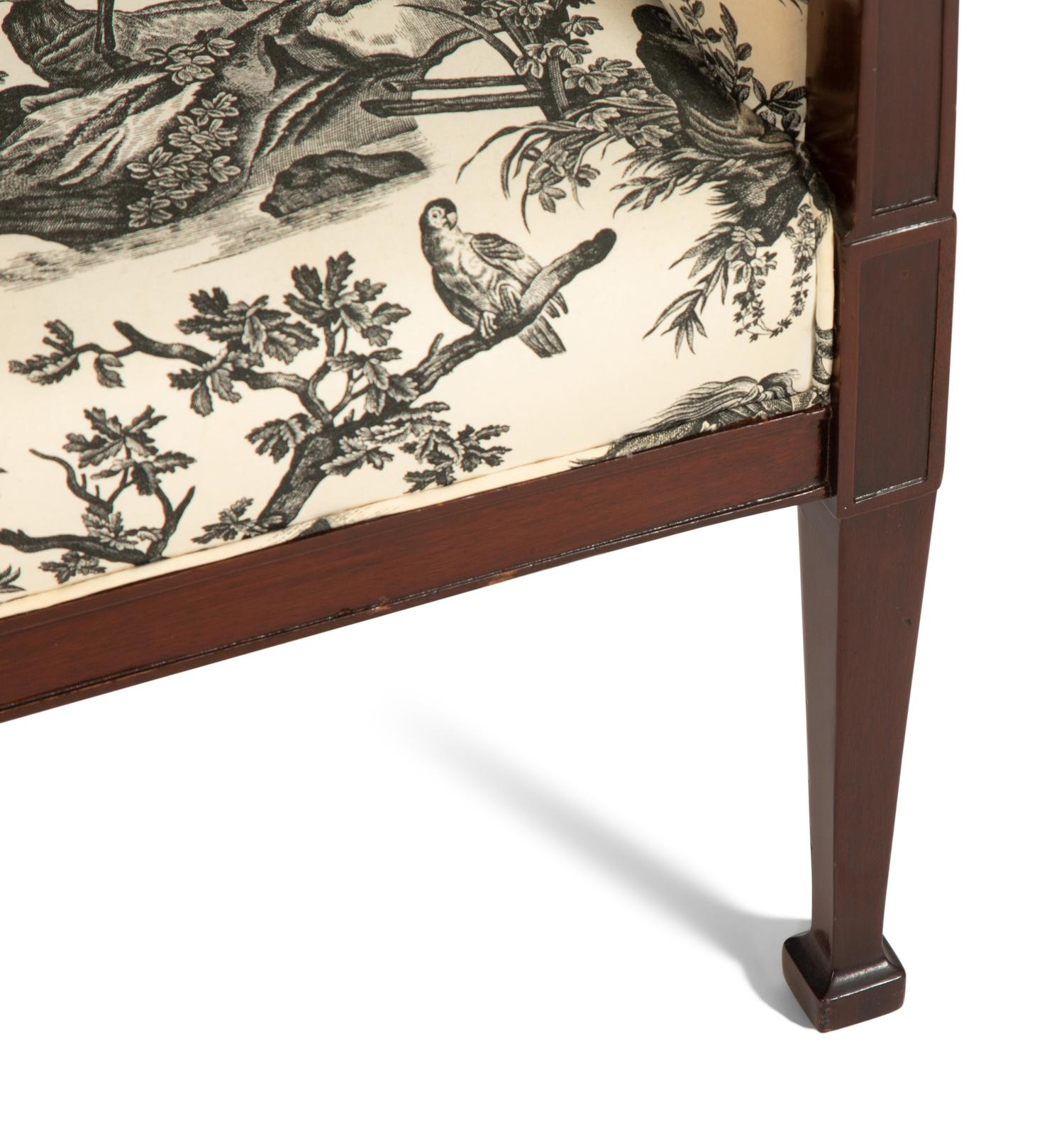 A Hepplewhite Style Carved Mahogany Settee