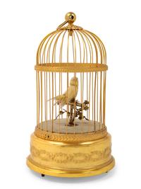 A French Gilt Metal Automaton Bird Cage