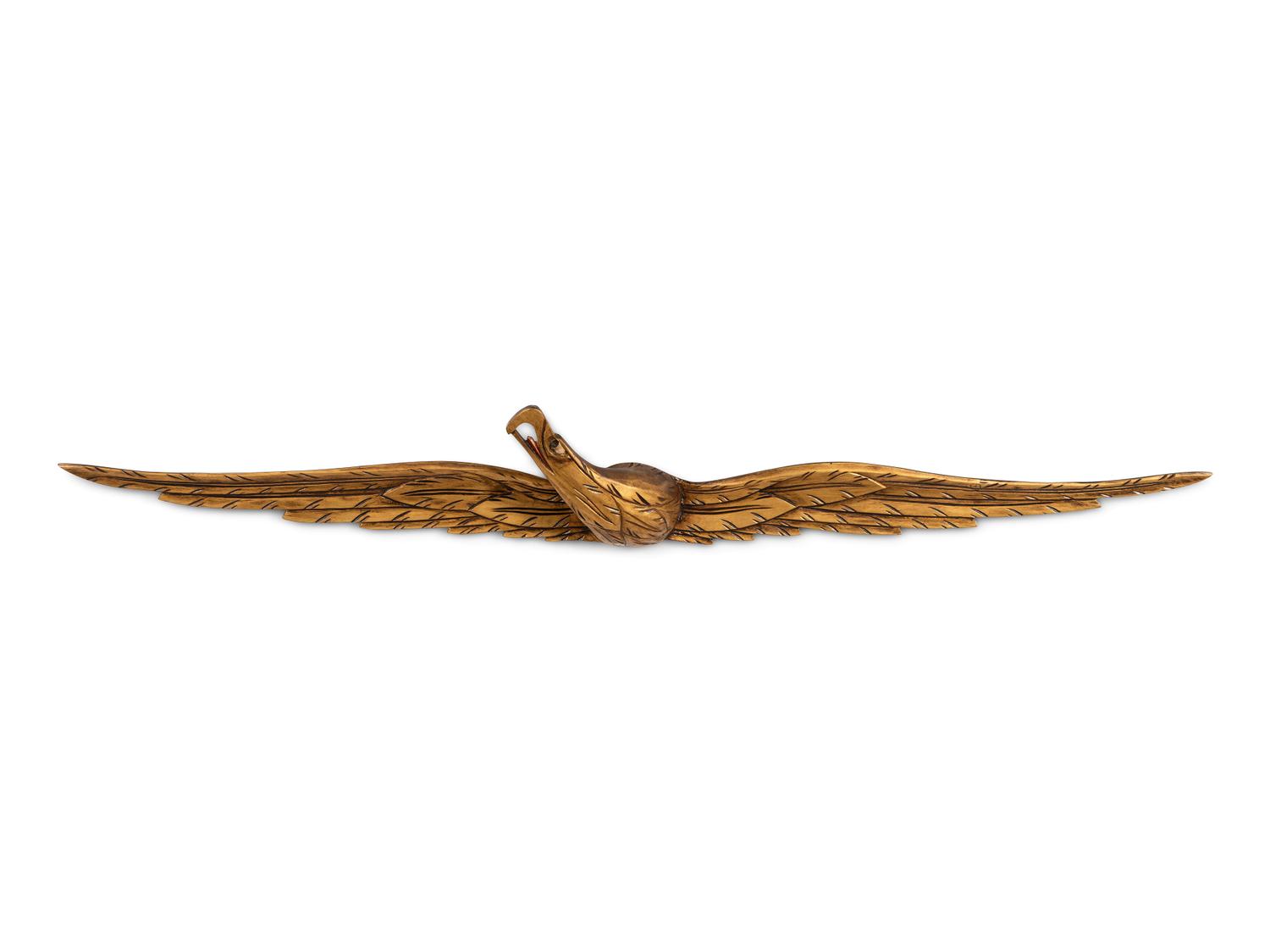 A Carved and Gold-Painted Wood Eagle