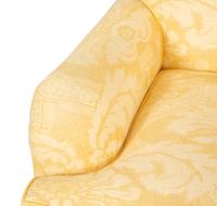 A Yellow-Cotton Upholstered Easy Chair