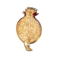 EVELYN CLOTHIER, DIAMOND, RUBY AND ENAMEL POMEGRANATE BROOCH
