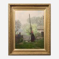 James Wells Champney (American, 1843-1903) At the Well