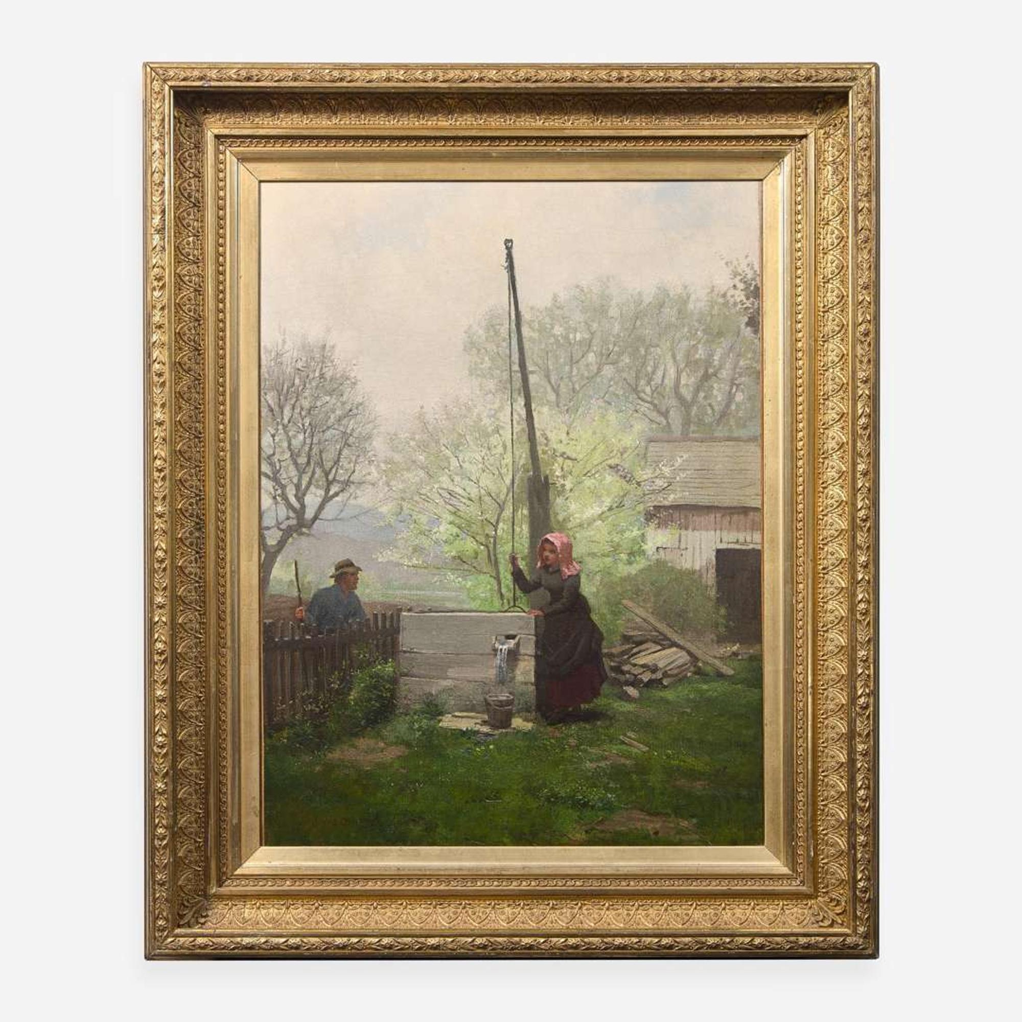 James Wells Champney (American, 1843-1903) At the Well