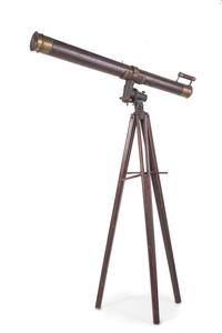 H.G. Fitz 4 1/8 inch telescope and tripod. Length of body tube 53 in. 19th century.