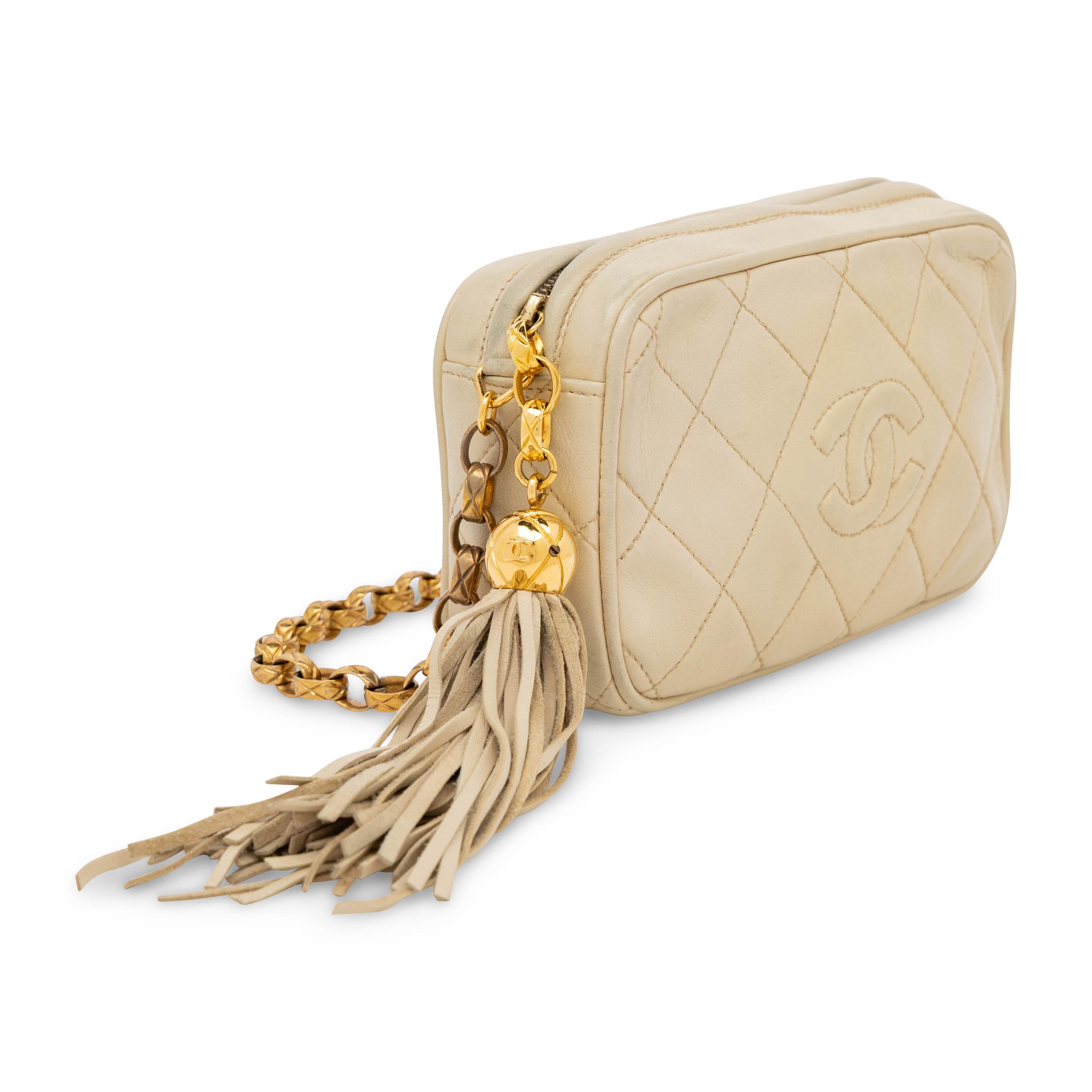 Chanel, Camera Bag in Beige Leather