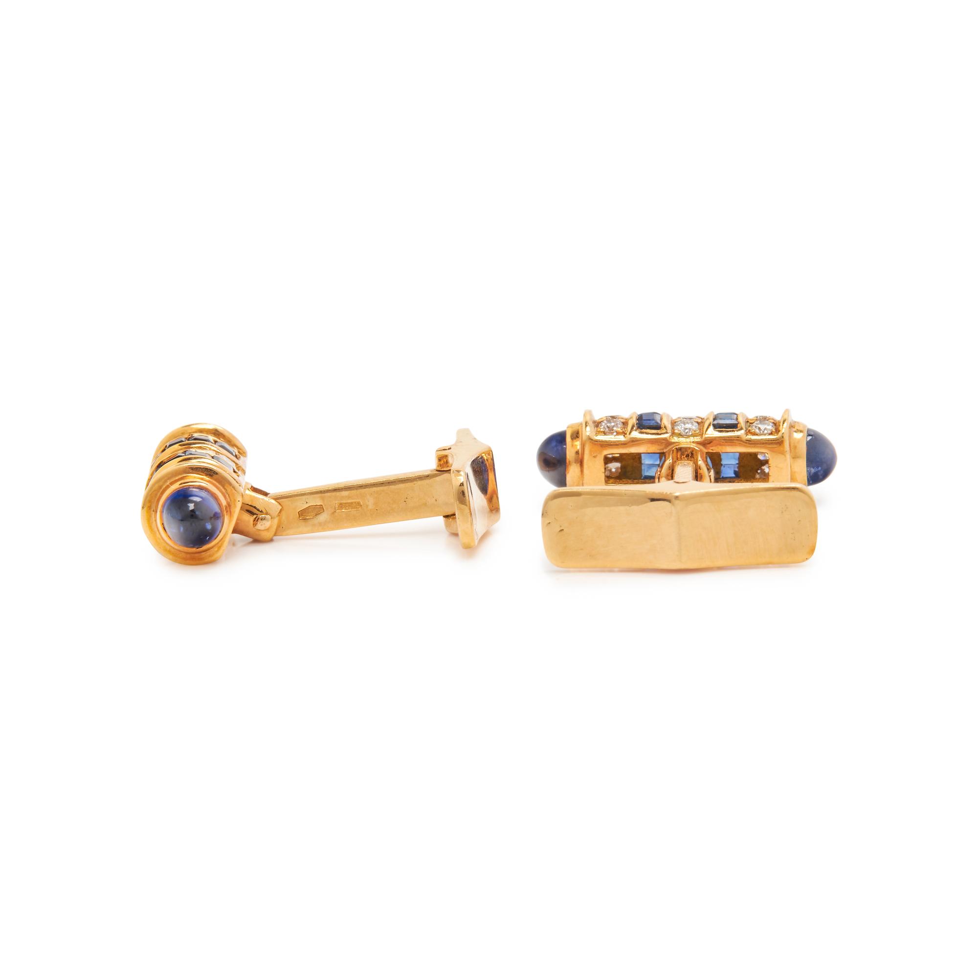 DIAMOND AND SAPPHIRE CUFFLINKS