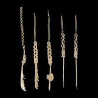 A Large Group of 31 Chinese Silver Tools, Qing Dynasty and Earlier 清及更早 銀事件兒一組