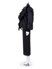 Three Issey Miyake Pleated Items: One Jacket, One Top, and One Skirt