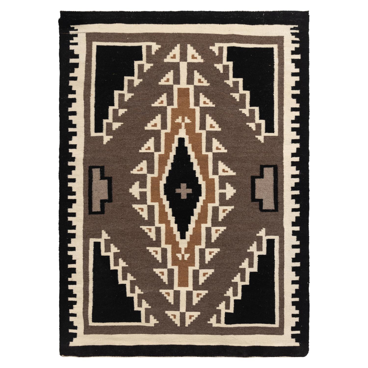 Navajo Two Grey Hills AND Storm Pattern Weaving [Rug]