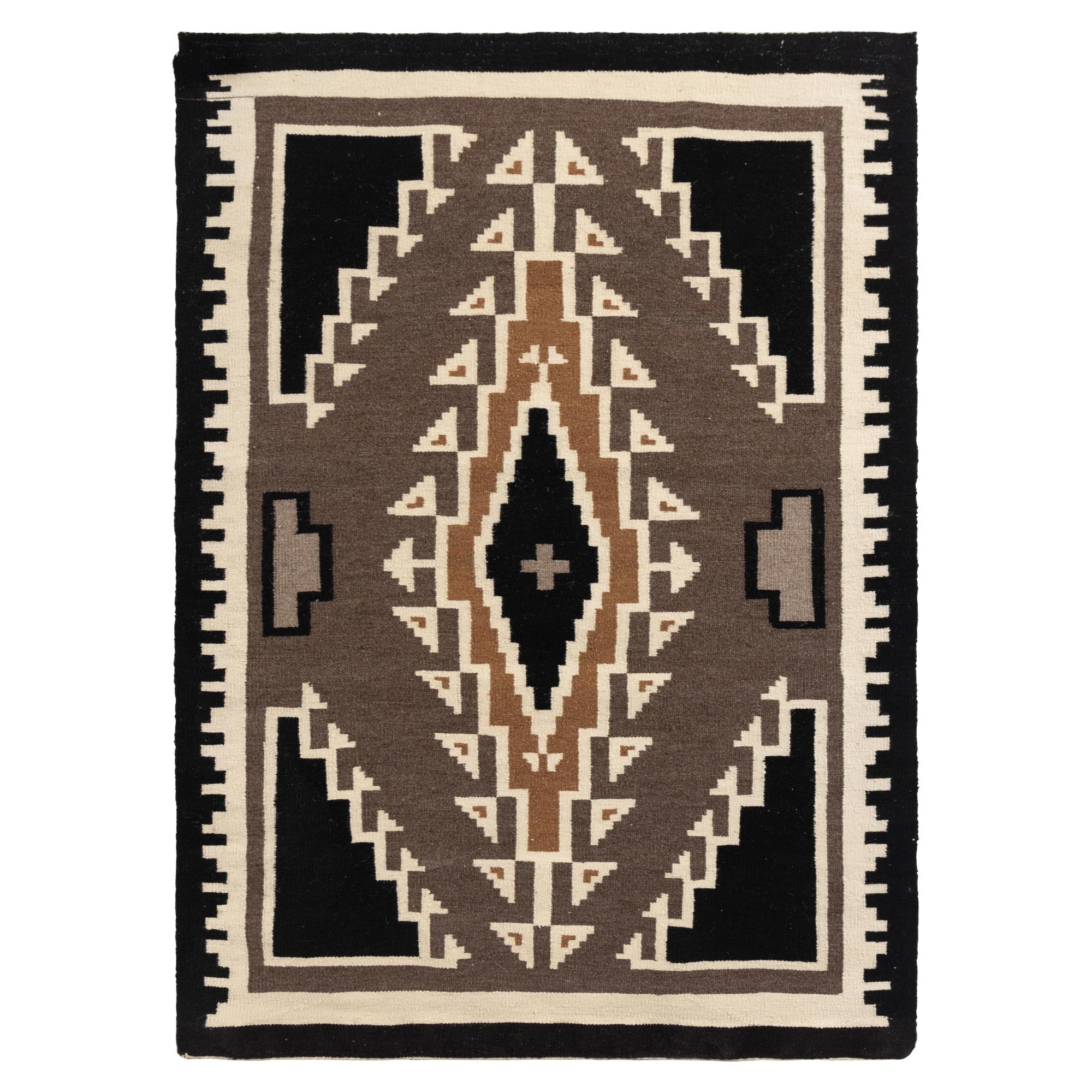 Navajo Two Grey Hills AND Storm Pattern Weaving [Rug]