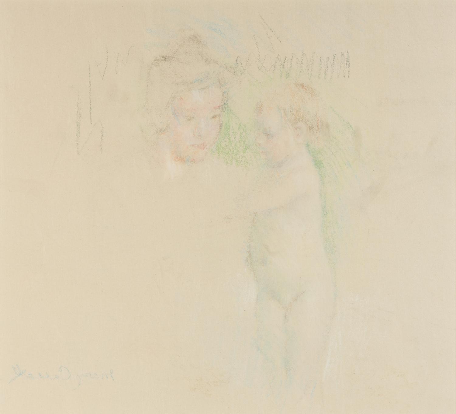Nude Baby Standing Beside Mother, c. 1898-1899