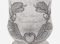 A collection of six coin silver presentation cups, Hezekiah S. Sprague (1800-1886), Newark, OH, Zalmon Stone Bostwick (1811- before 1865), New York, NY, William Adams, New York, NY, Bigelow Bros. & Kennard, Boston, MA, and others, circa 1830-1850s