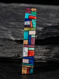 Silver and Mosaic Inlay Barrette