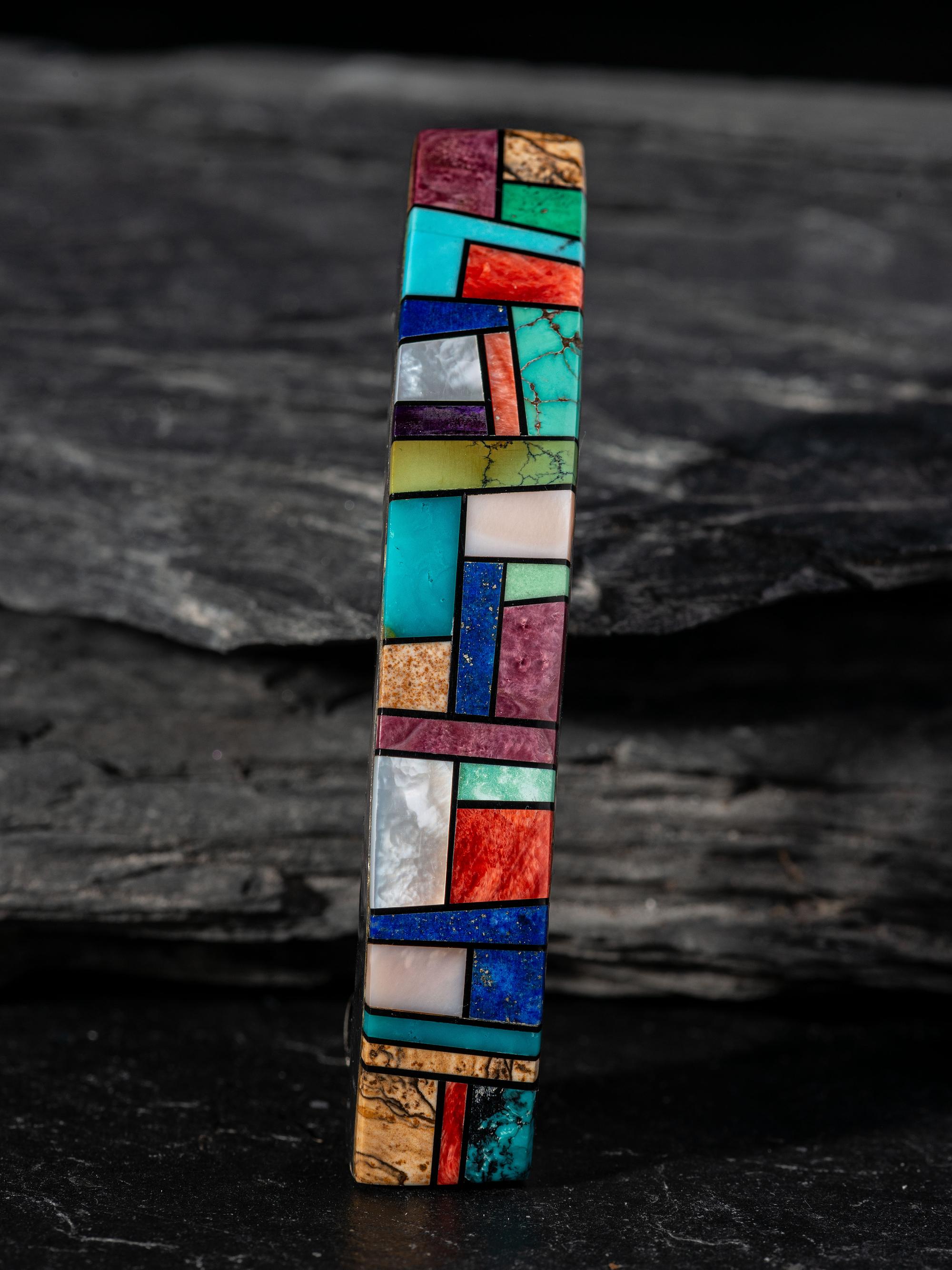 Silver and Mosaic Inlay Barrette