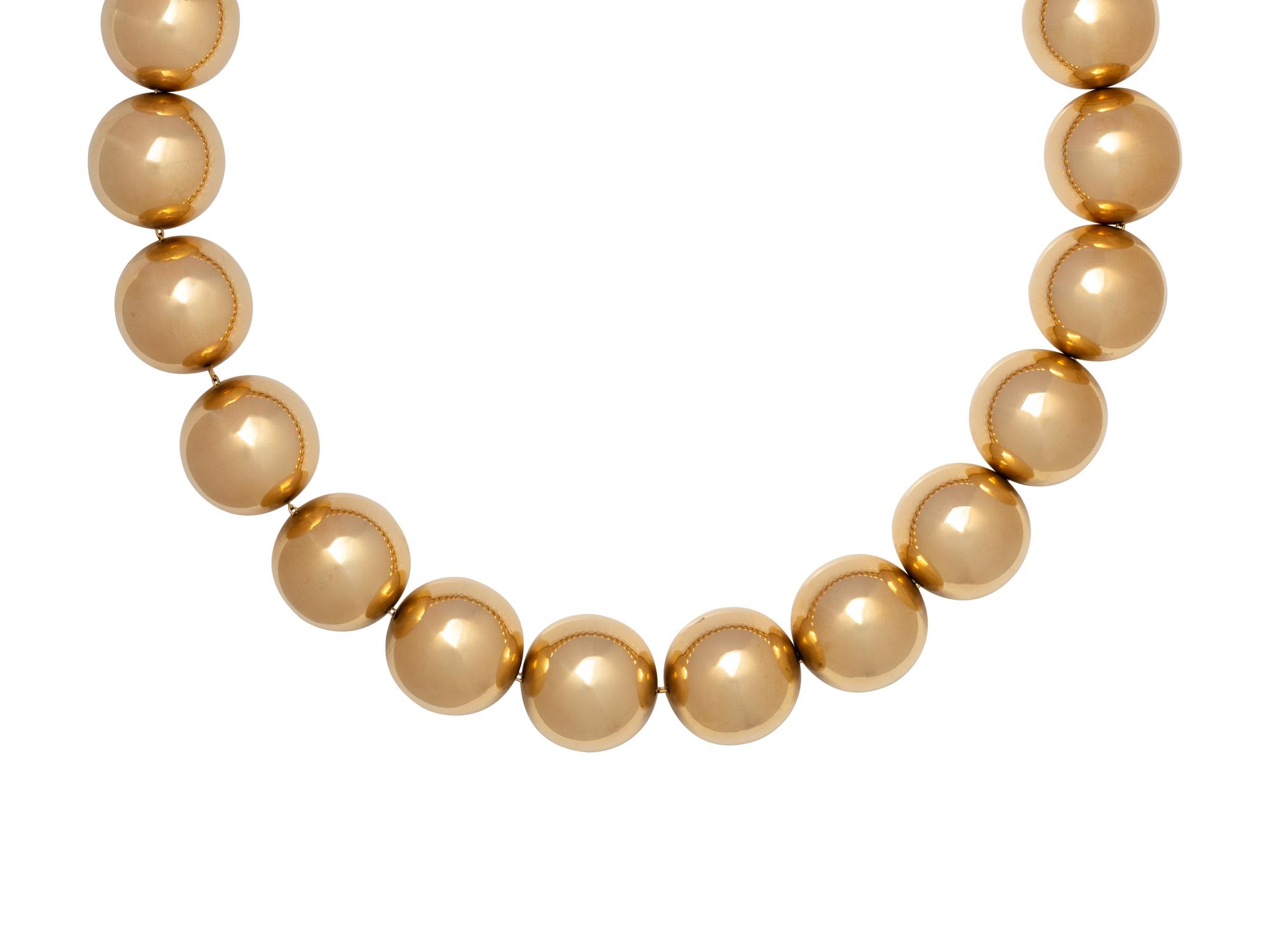 YELLOW GOLD BEAD NECKLACE