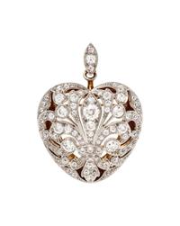 TIFFANY & CO., EDWARDIAN, DIAMOND HEART PENDANT/BROOCH