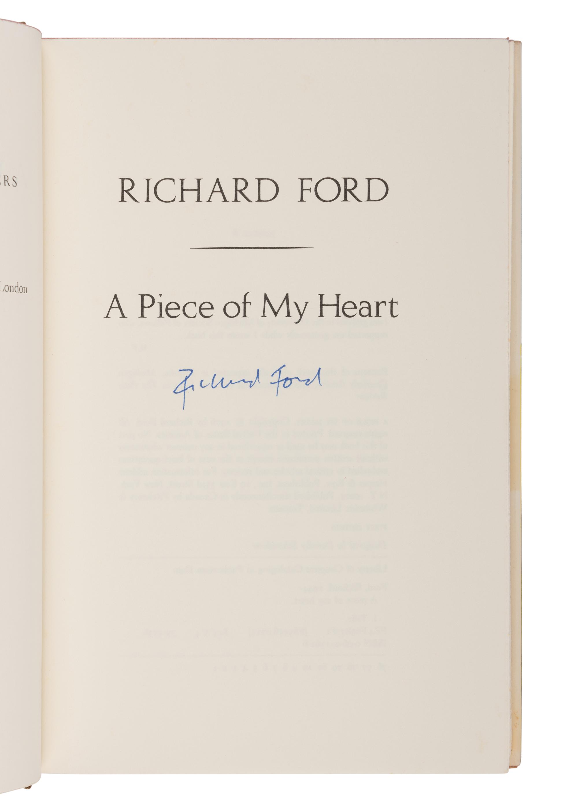 FORD, Richard (b. 1944). A group of 4 FIRST EDITIONS, SOME SIGNED, comprising: