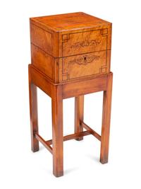 A French Marquetry Cave à Liqueur on a Later Stand