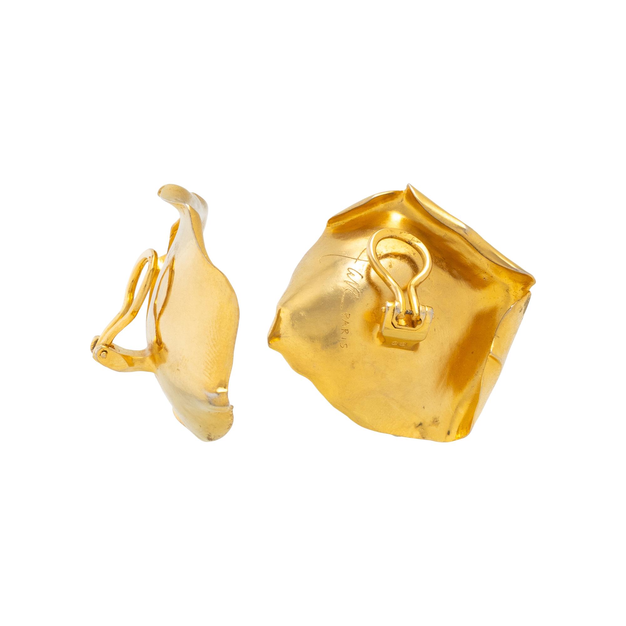 JAR, ALUMINUM 'ROSE PETAL' EARRINGS