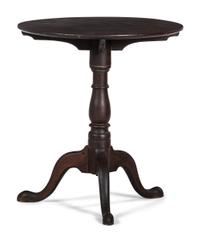 A Chippendale Turned Walnut Pad-Foot Candlestand