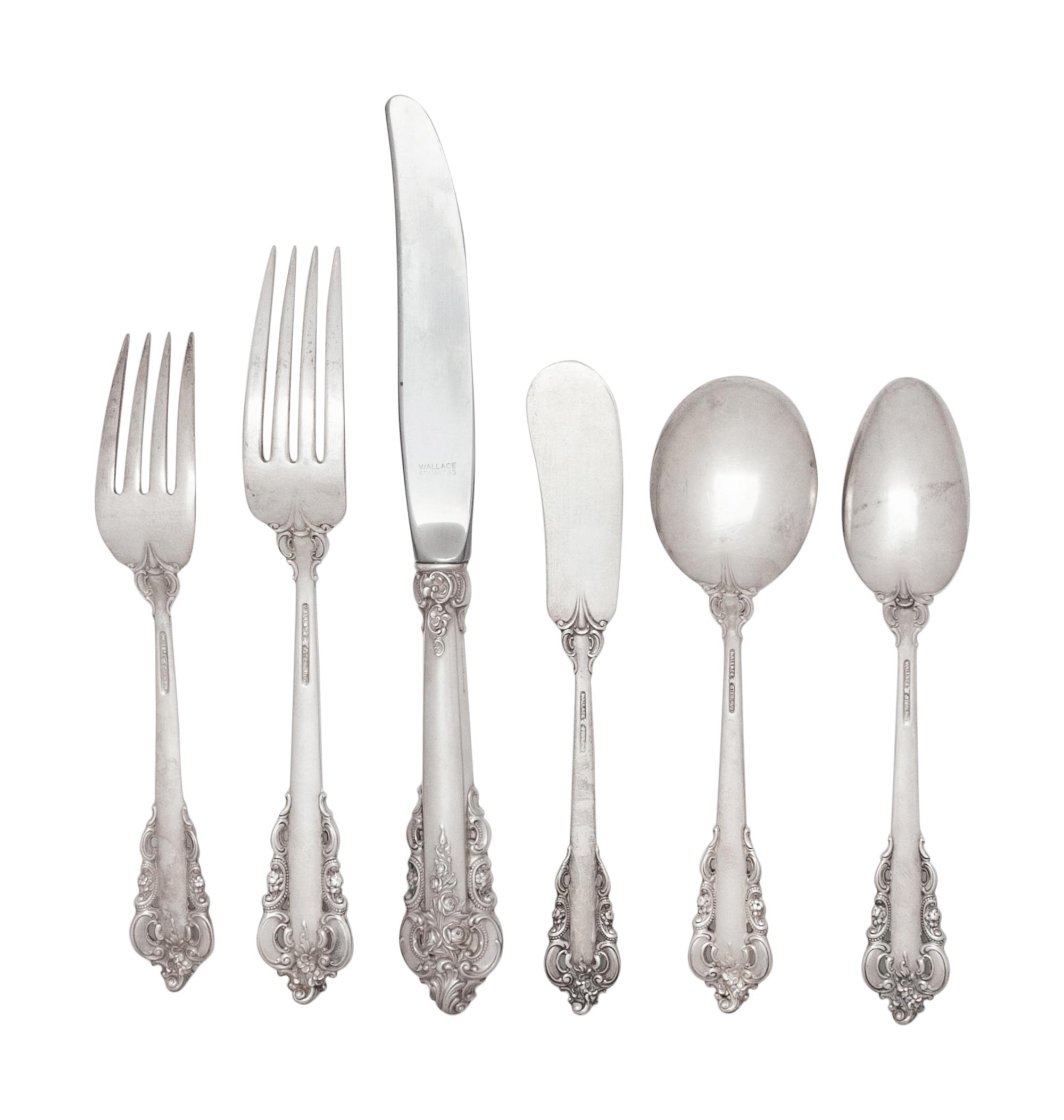 A Wallace Grand Baroque Silver Flatware Service