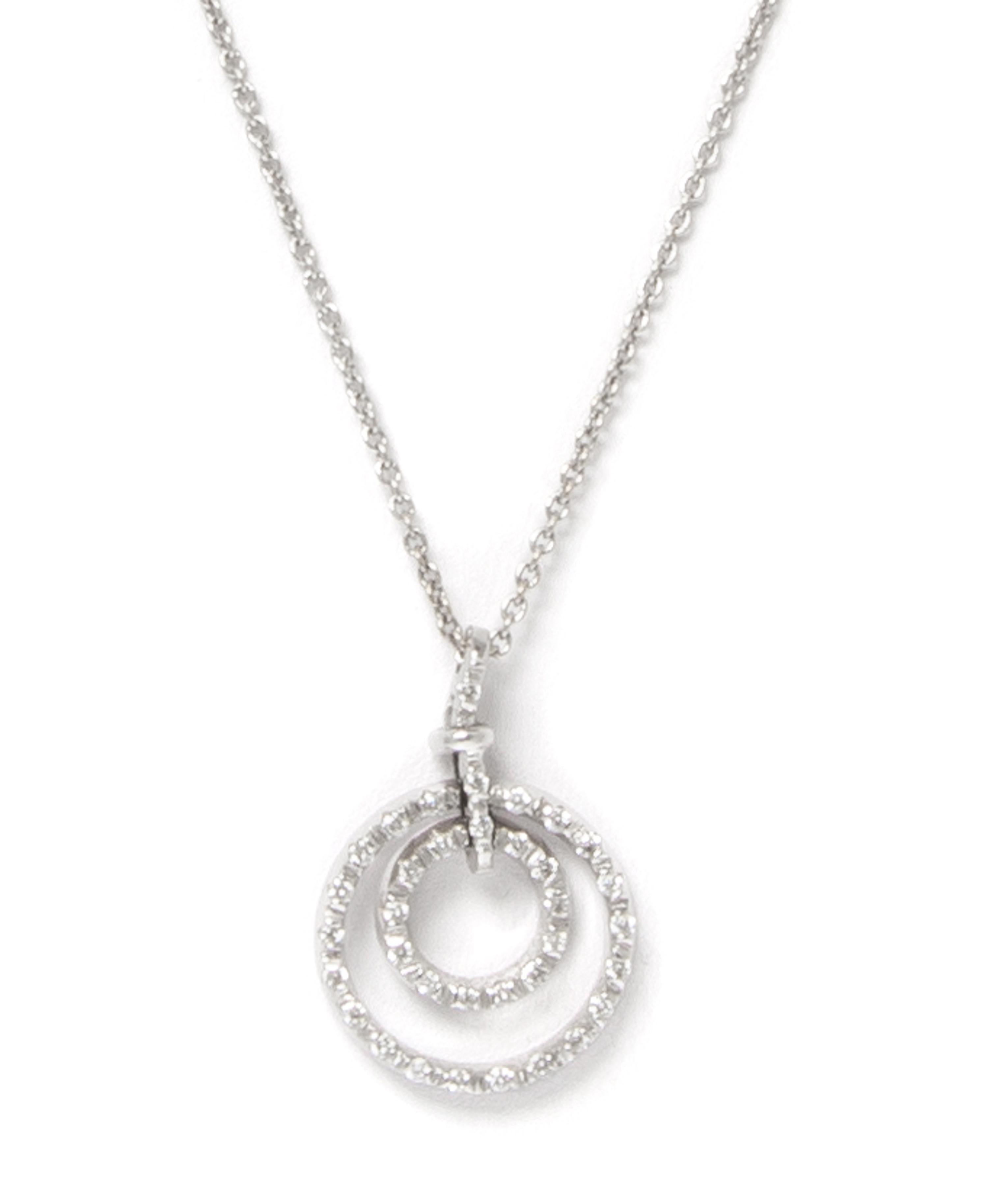 An 18 Karat White Gold and Diamond Double Circle Necklace, Roberto Coin, 3.60 dwts.