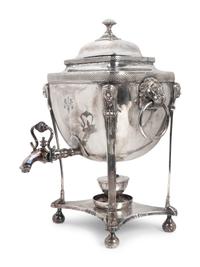 A Regency Style Silverplate Tea Urn