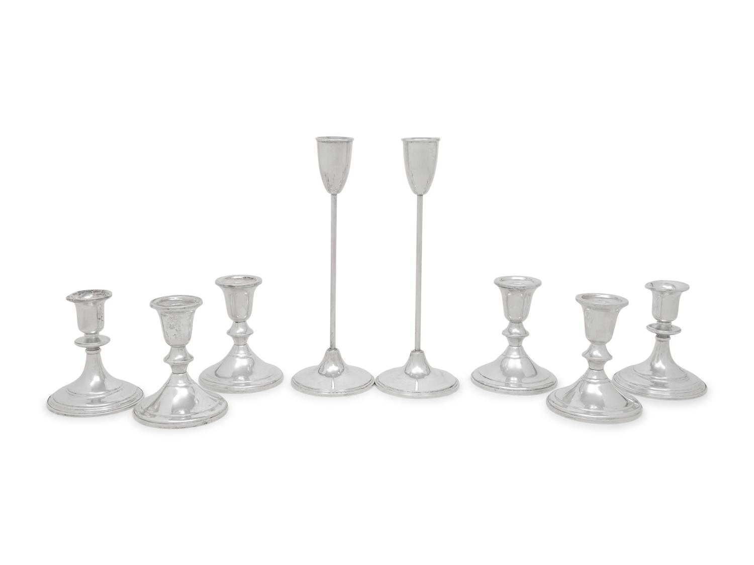 A Group of American Silver Candlesticks