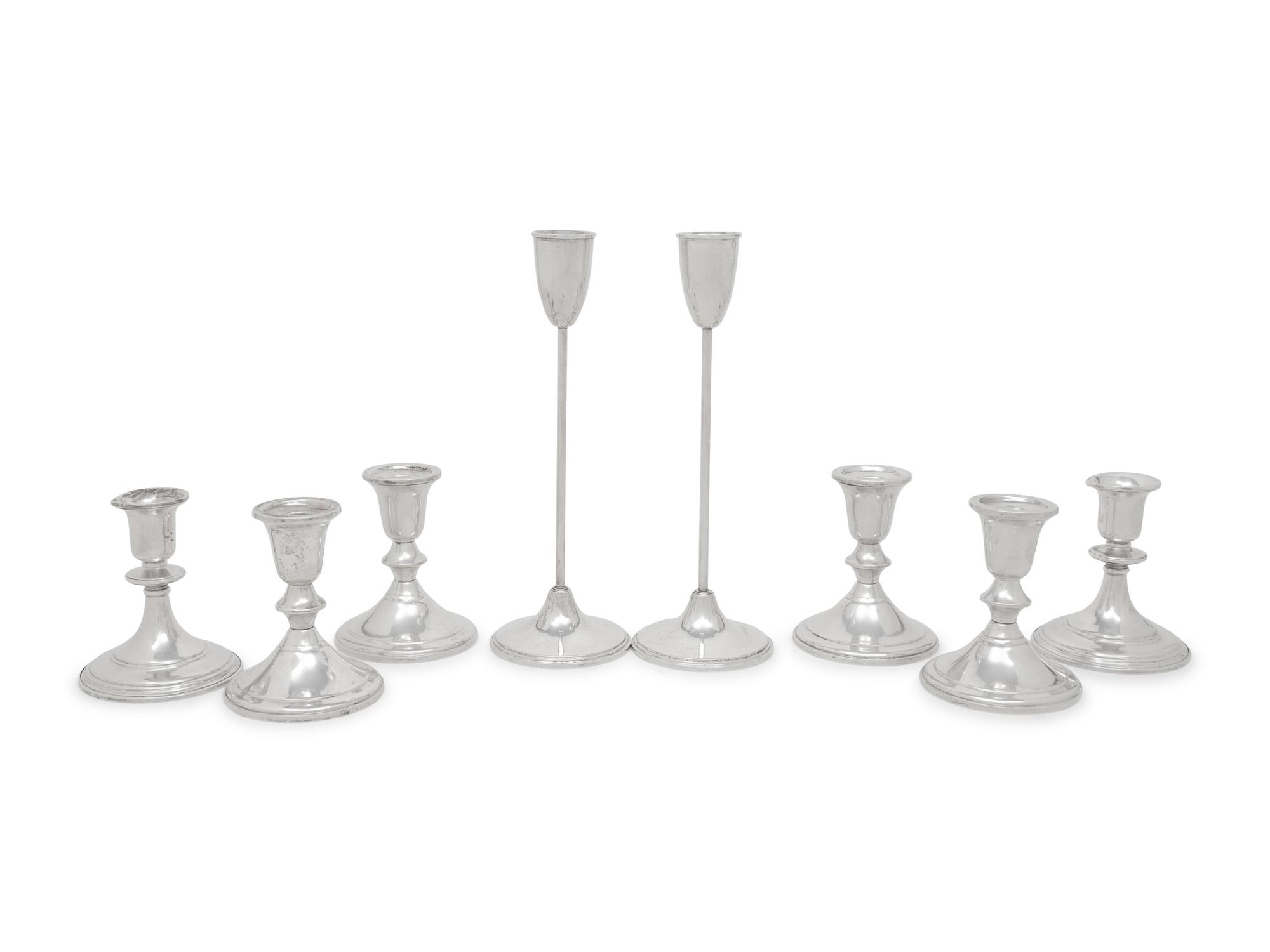 A Group of American Silver Candlesticks