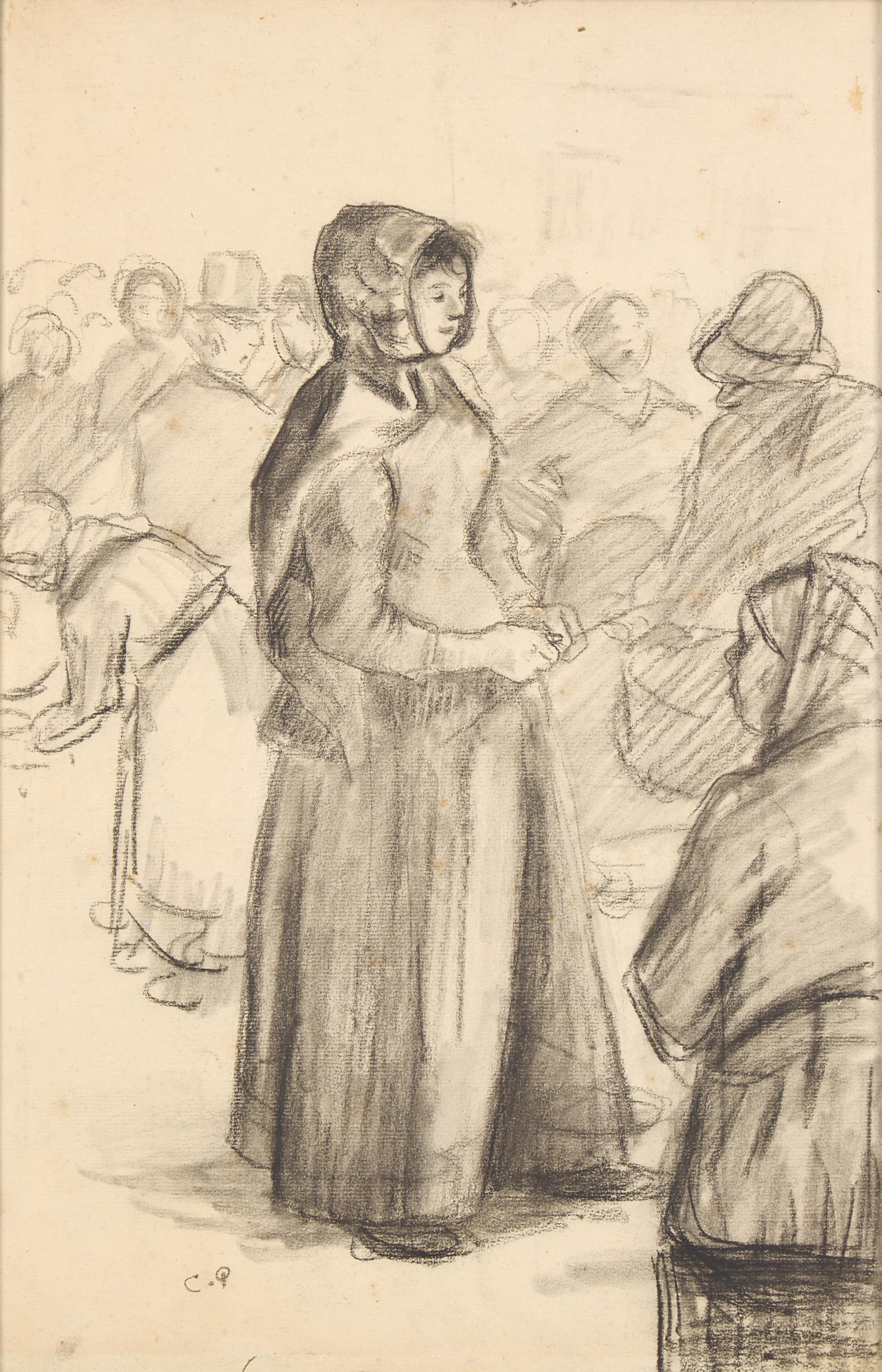 Camille Pissarro (Danish/French, 1830-1903) — Scène de Marché à Gisors