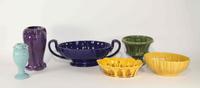 A Group of Eight Haeger Pottery Table Articles Height of tallest 9 1/4 inches.