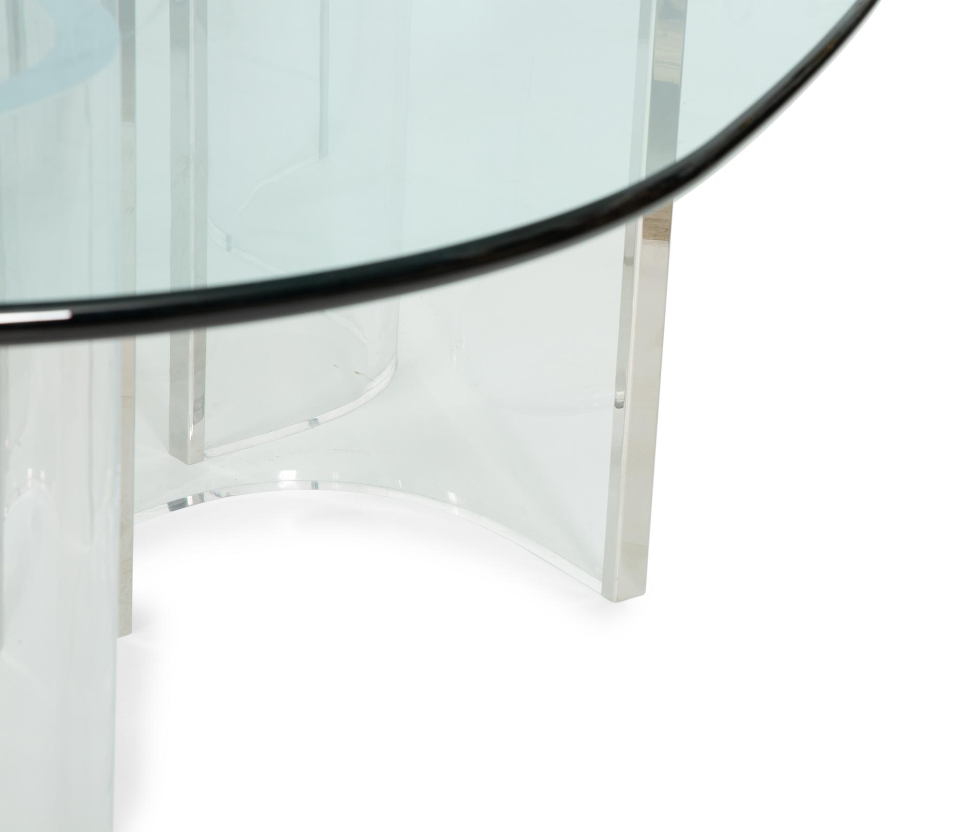 A Contemporary Acrylic and Glass Dining Table