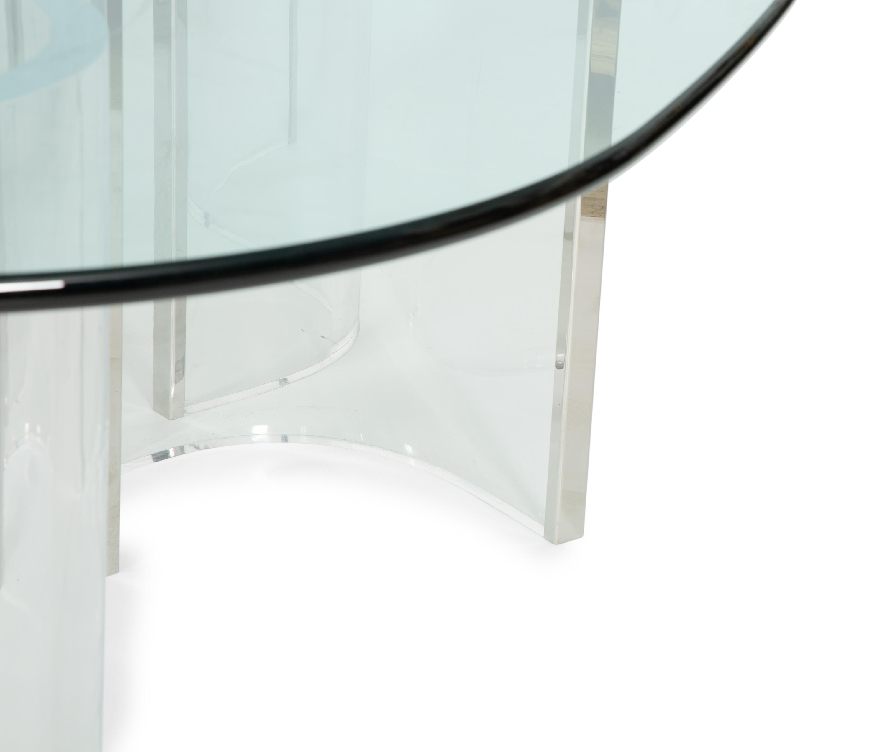 A Contemporary Acrylic and Glass Dining Table