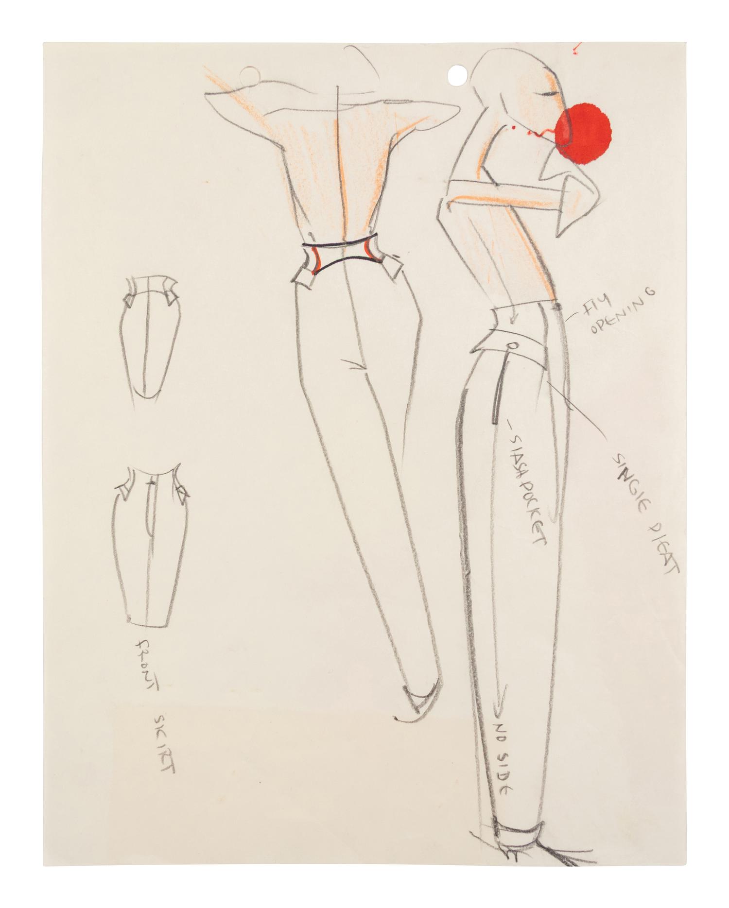 Group of Fifteen Geoffrey Beene Fashion Sketches , by Alfredo Cabrera