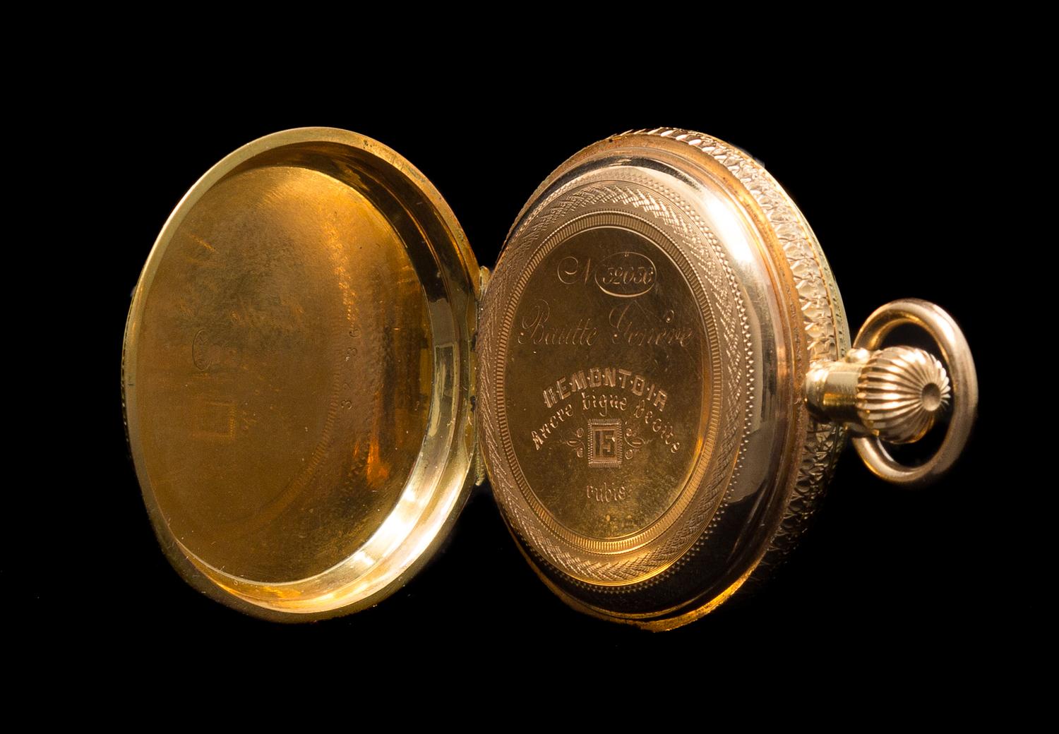 An 18 Karat Yellow Gold, Polychrome Enamel and Diamond Hunter Case Pocket Watch for the Ottoman Market, Bautte Geneve,