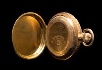 An 18 Karat Yellow Gold, Polychrome Enamel and Diamond Hunter Case Pocket Watch for the Ottoman Market, Bautte Geneve,