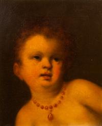 After Tiziano Vecelli, (Italian, c.1487-1577), Portrait of a Child Wearing a Necklace
