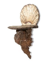A Venetian Style Carved and Polychrome Decorated Wood Grotto Wall Bracket