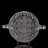 A Brilliant-Period Cut Glass Four-Part Dish with Handles