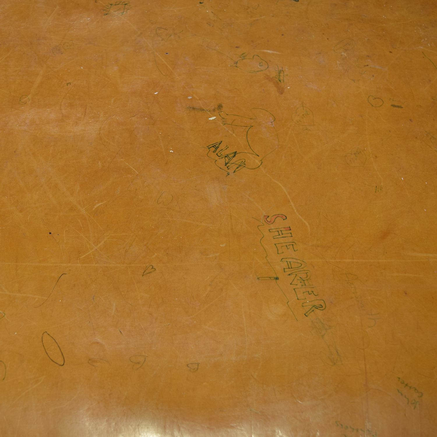 A Leather and Wood Vaulting Table 70" W x 38.5" D x 37" H — Czech Republic, Circa 1930