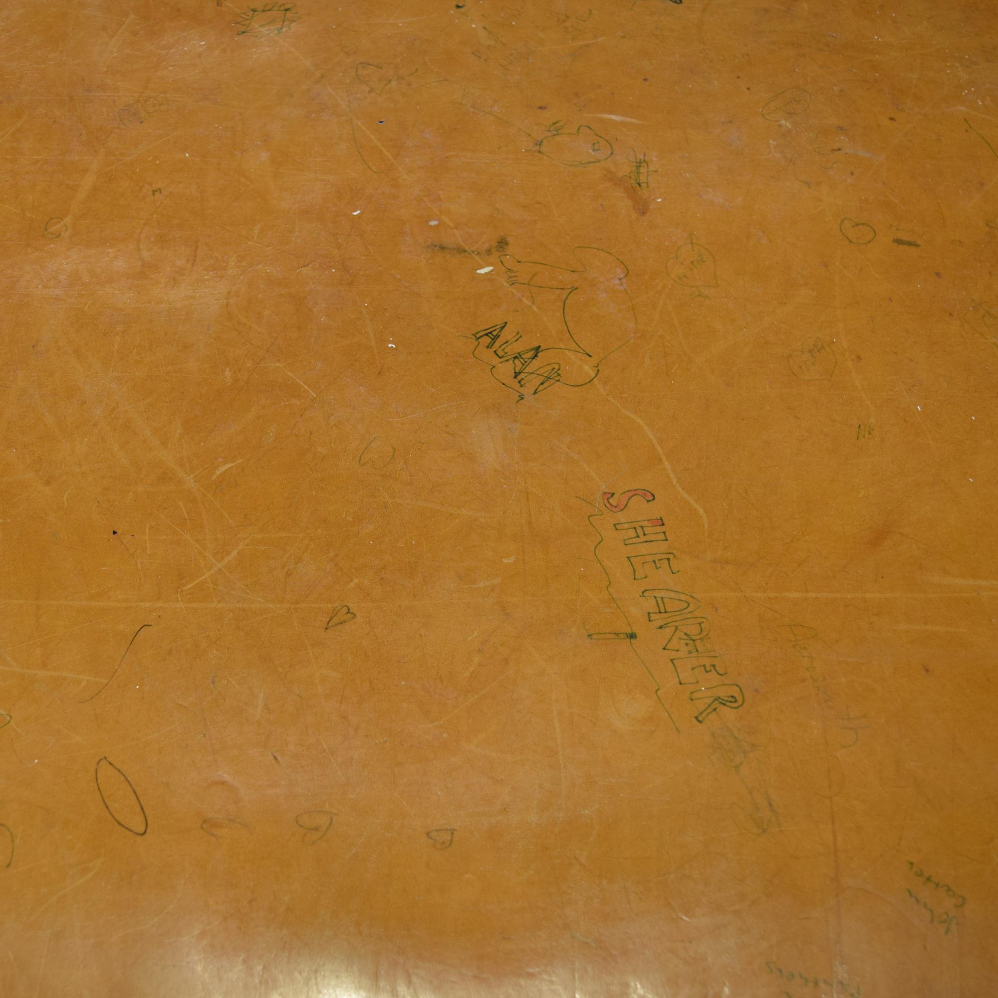 A Leather and Wood Vaulting Table 70" W x 38.5" D x 37" H — Czech Republic, Circa 1930