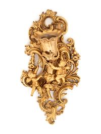 A Pair of Louis XV Style Gilt Bronze Wall Pockets