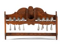 A Carved Pine Spoon Rack