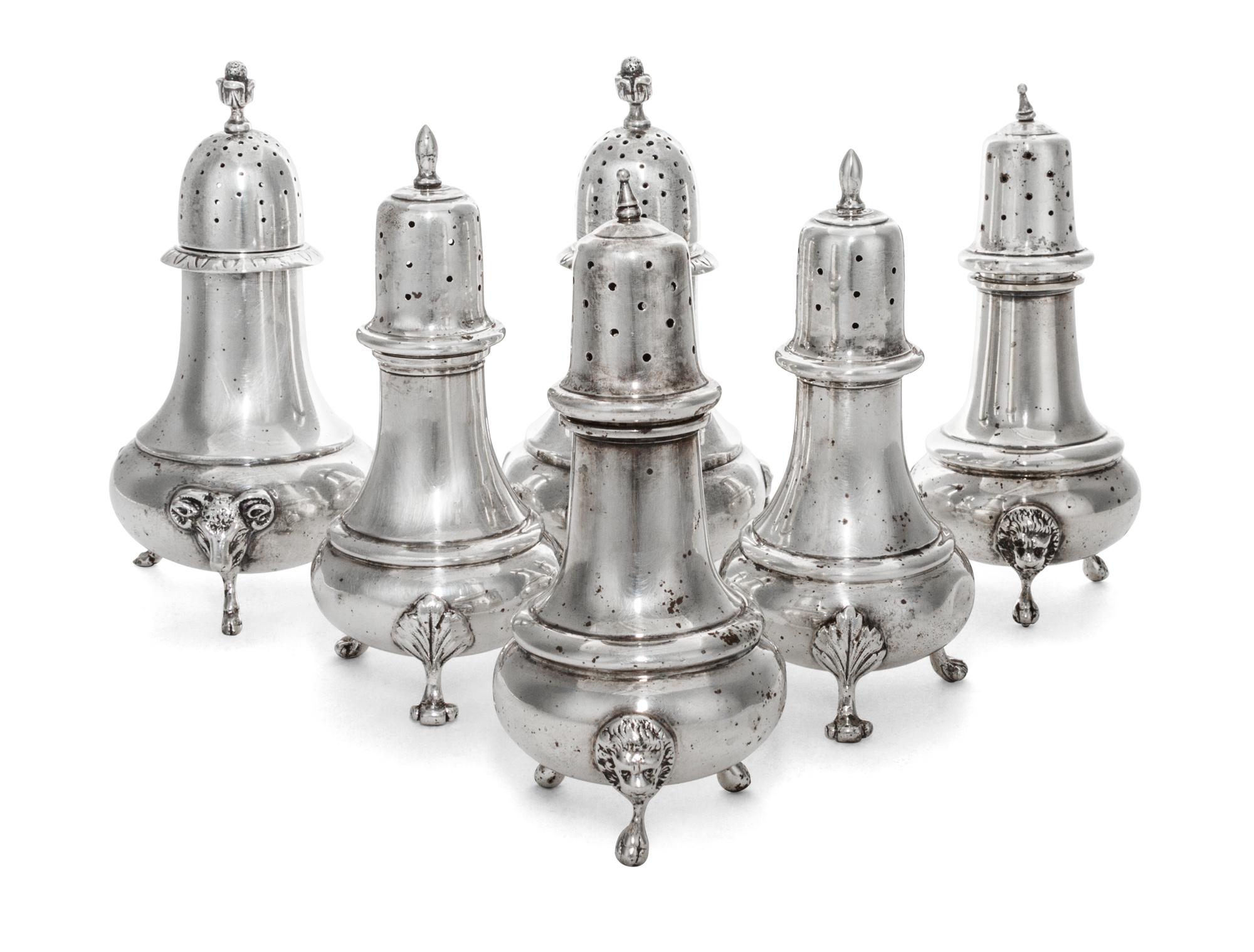 Three Pairs of American Silver Casters, Black, Starr and Frost and Richard M. Woods, 20th Century, the Black, Starr & Frost pair with r