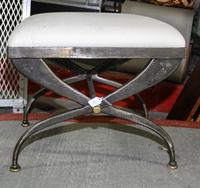 A Steel & Brass Neoclassical Bench Width 22 inches. — SECOND HALF 20TH CENTURY