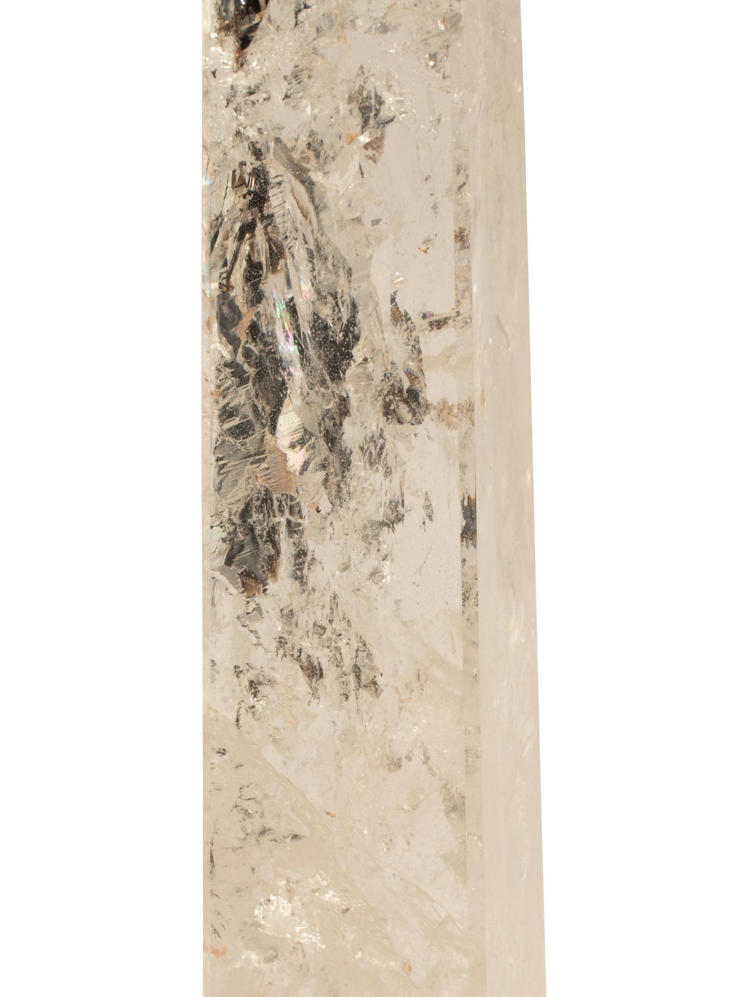 A Pair of Large Rock Crystal Obelisks