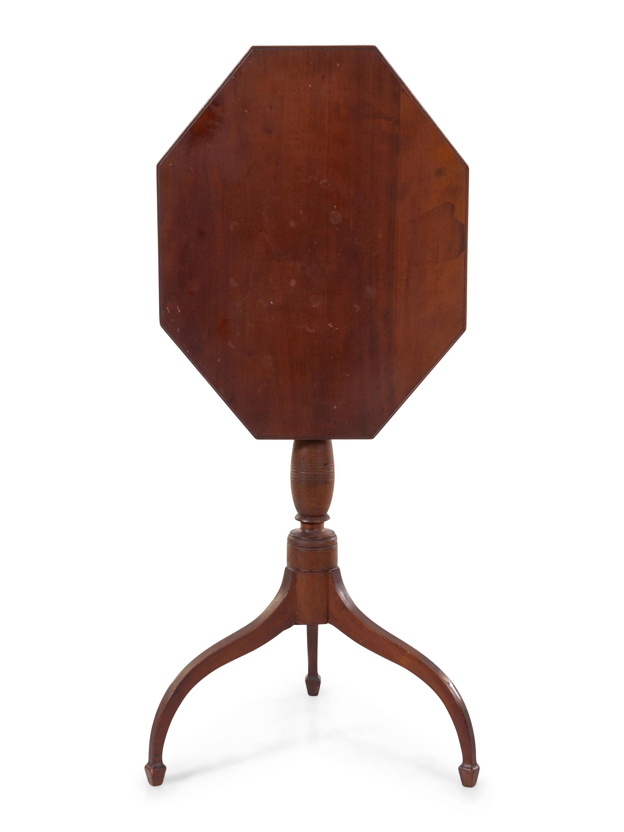 A Federal Cherrywood Octagonal Tilt-Top Candlestand