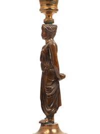 Two Neoclassical Style Cast Bronze and Marble Figural Table Lamps