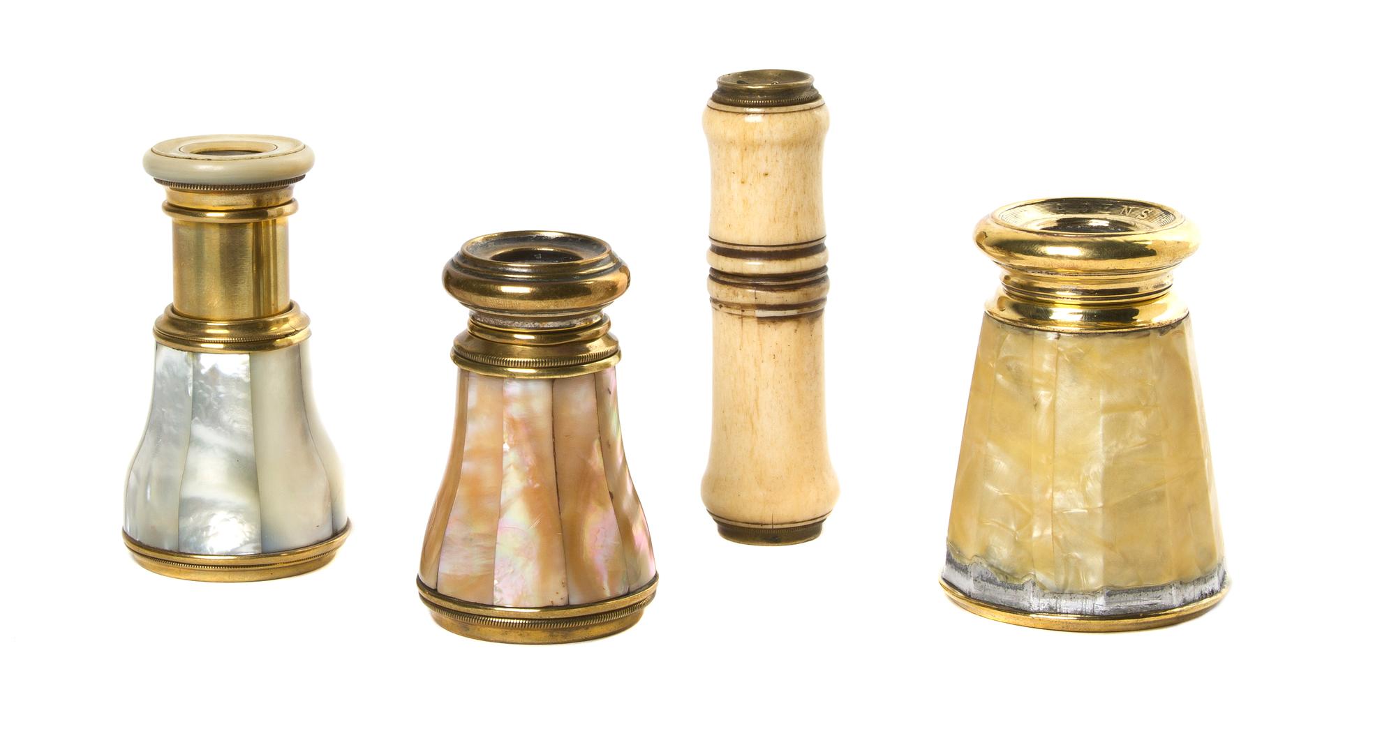 Four French Monoculars, Length of longest 4 inches (extended).