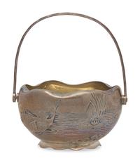 A Japanesque Sterling Silver Sugar Basket, Gorham Mfg. Co., Providence, RI, Date Mark for 1884